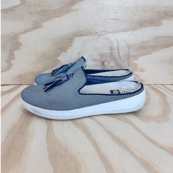 FitFlop - Super Houndstooth Tassel - Mule Shoes - Blue - Women's - 8.5 - 17STV02 - Picture 3 of 8